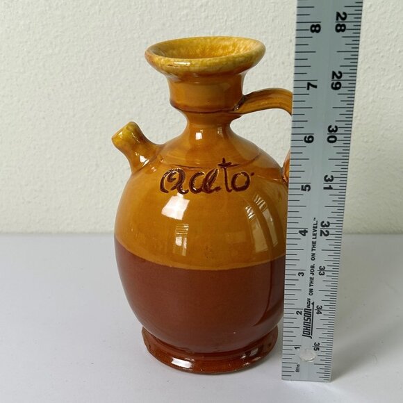 Ceramiche Nicola Fasano Pottery Vinegar Oil Pitcher Stoneware Grottaglie Italy - Picture 8 of 10